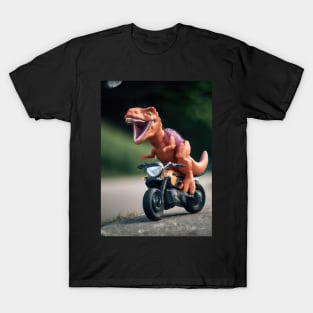 Dinosaur on Motorbike T-Shirt